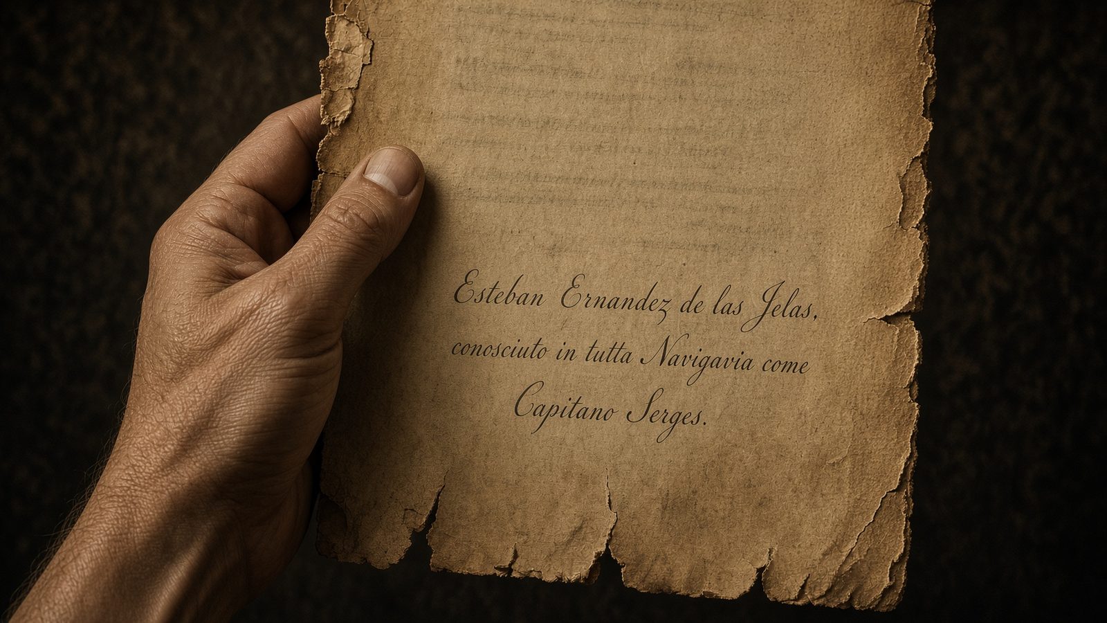 La firma in fondo alla lettera, a lume di candela