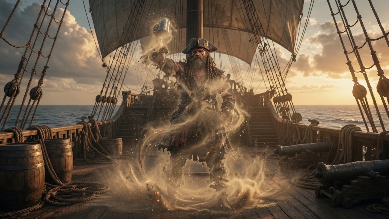 Jack che svanisce con un sorriso, dissolvendosi come un riflesso nell'acqua